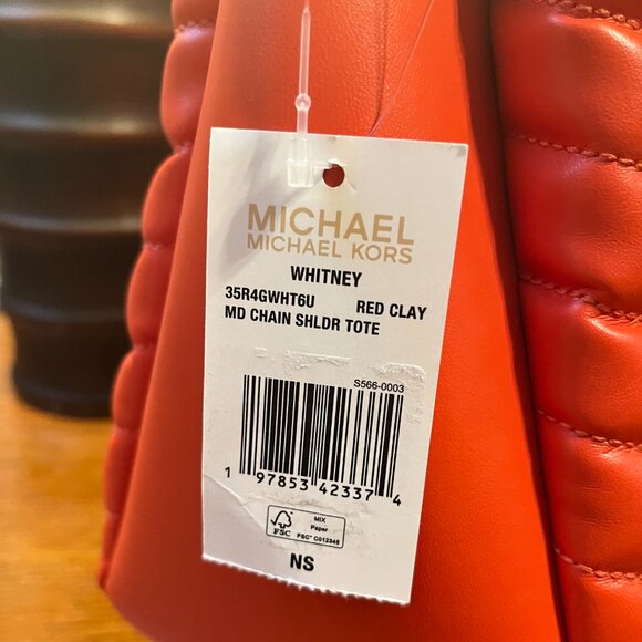 NWT Michael Kors Whitney Quilted Tote in Orange with Gold Hardware w/dustbag - Picture 12 of 14